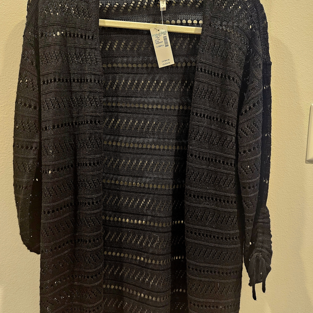 Maurices Black Open-Knit Women's Cardigan